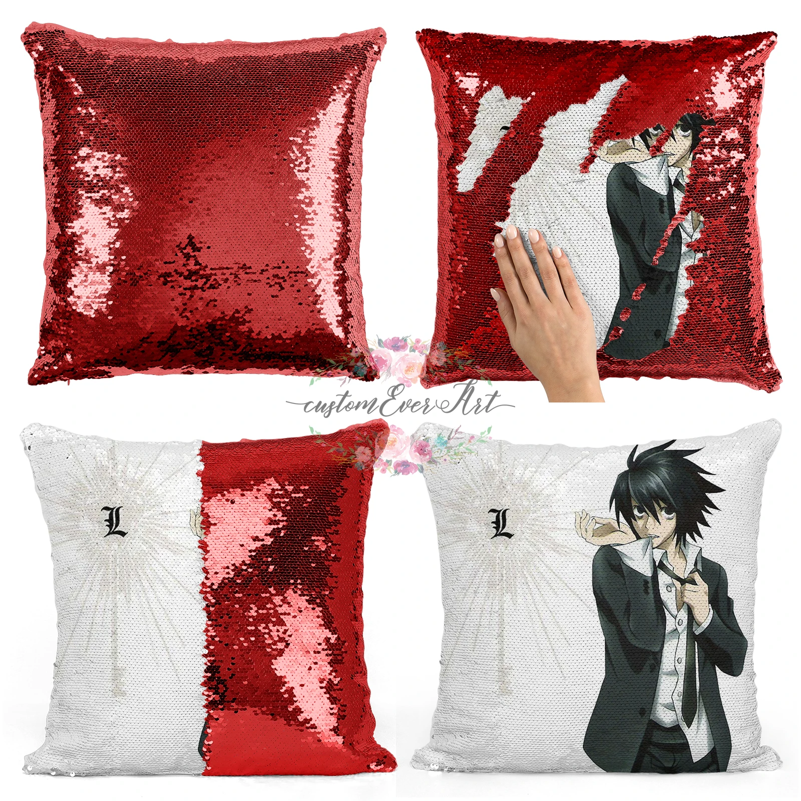 Наволочка с блестками в виде русалки Death Note L декоративная подушка для дивана