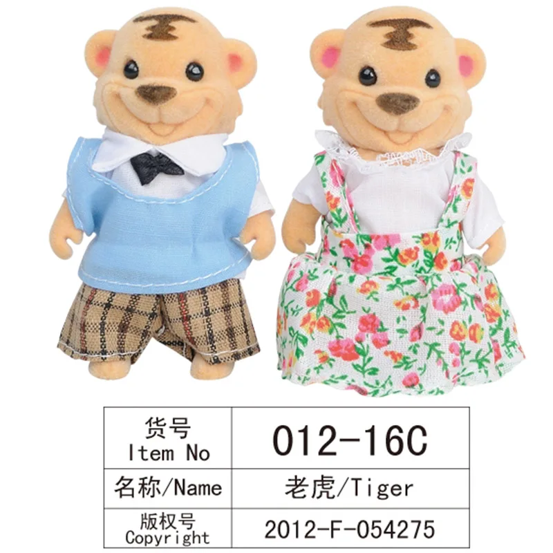 1: 12 совместимых Sylvanianed семьи Кукольный домик пушистый животный рисунок семейный