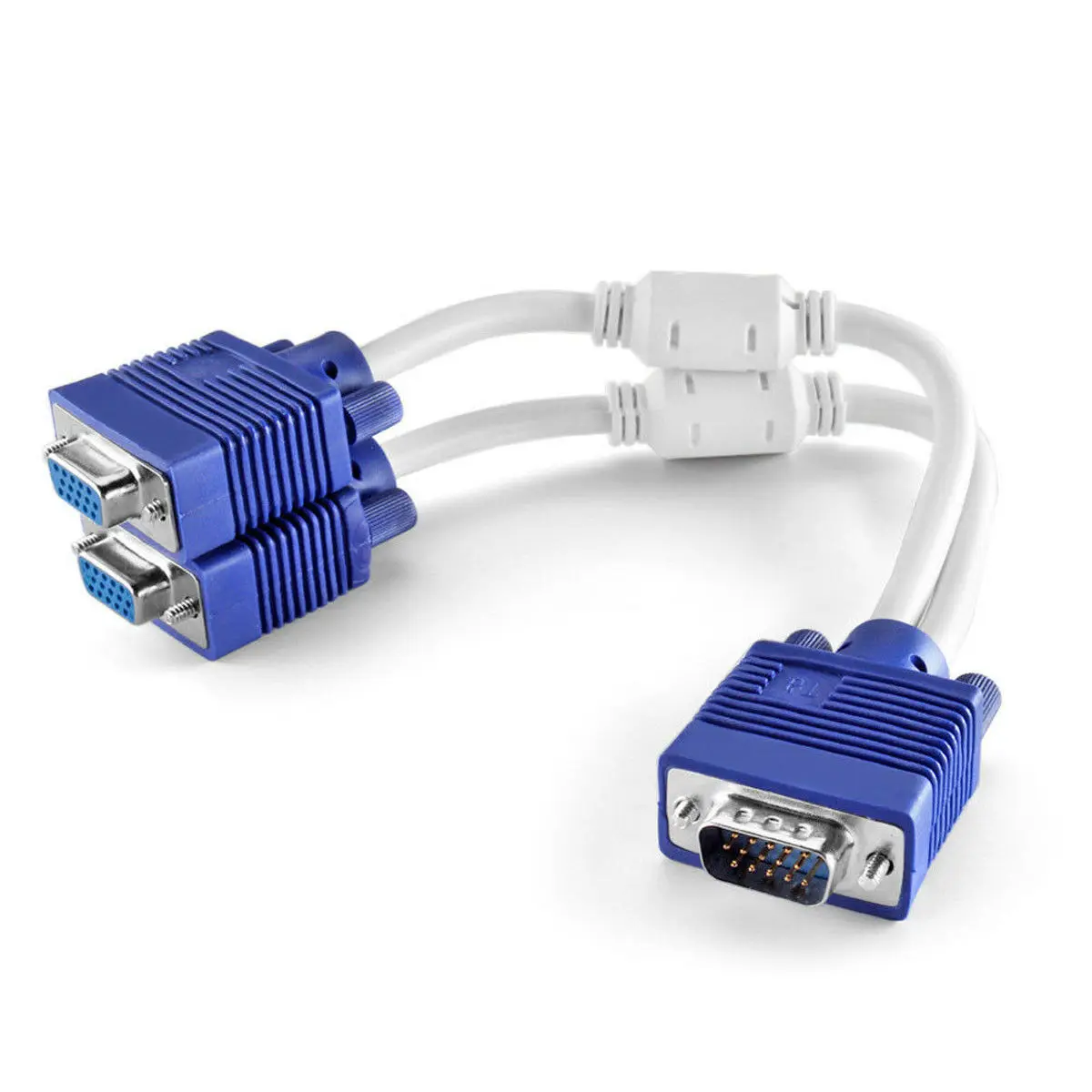 15 Pin SVGA VGA Мужской 2 Двойной Женский Y сплиттер адаптер монитор кабель