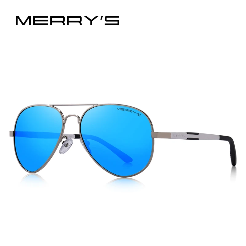 C05 Blue MERRYS дизайнерские мужские классические HD поляризованные солнцезащитные очки пилота для вождения авиационные алюминиевые мужские очки с защитой UV400 S8285 - Цвет линз: C05 Blue