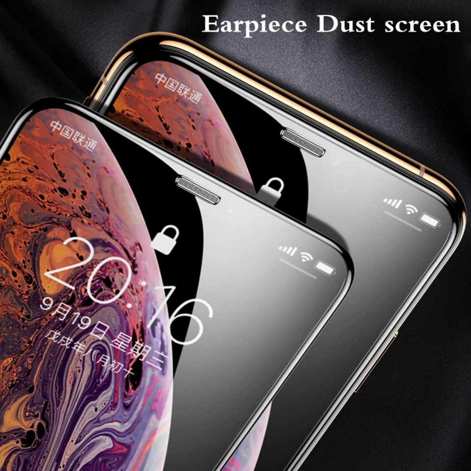 4D Анти-пыль полное покрытие из закаленного стекла протектор экрана для Iphone 11 pro max X Xr Xs max HD наушник изогнутая твердость защита