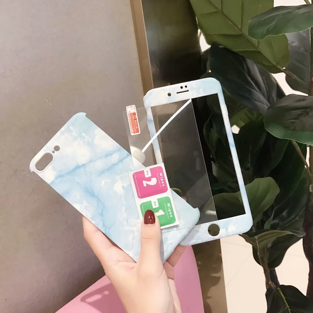 Fashion Marble Stone Painted Hard Case Cover For iPhone X 6 6S 7 8 Plus 5 5S SE 360 Degree Full Body Protect Plastic Anti-knock |
