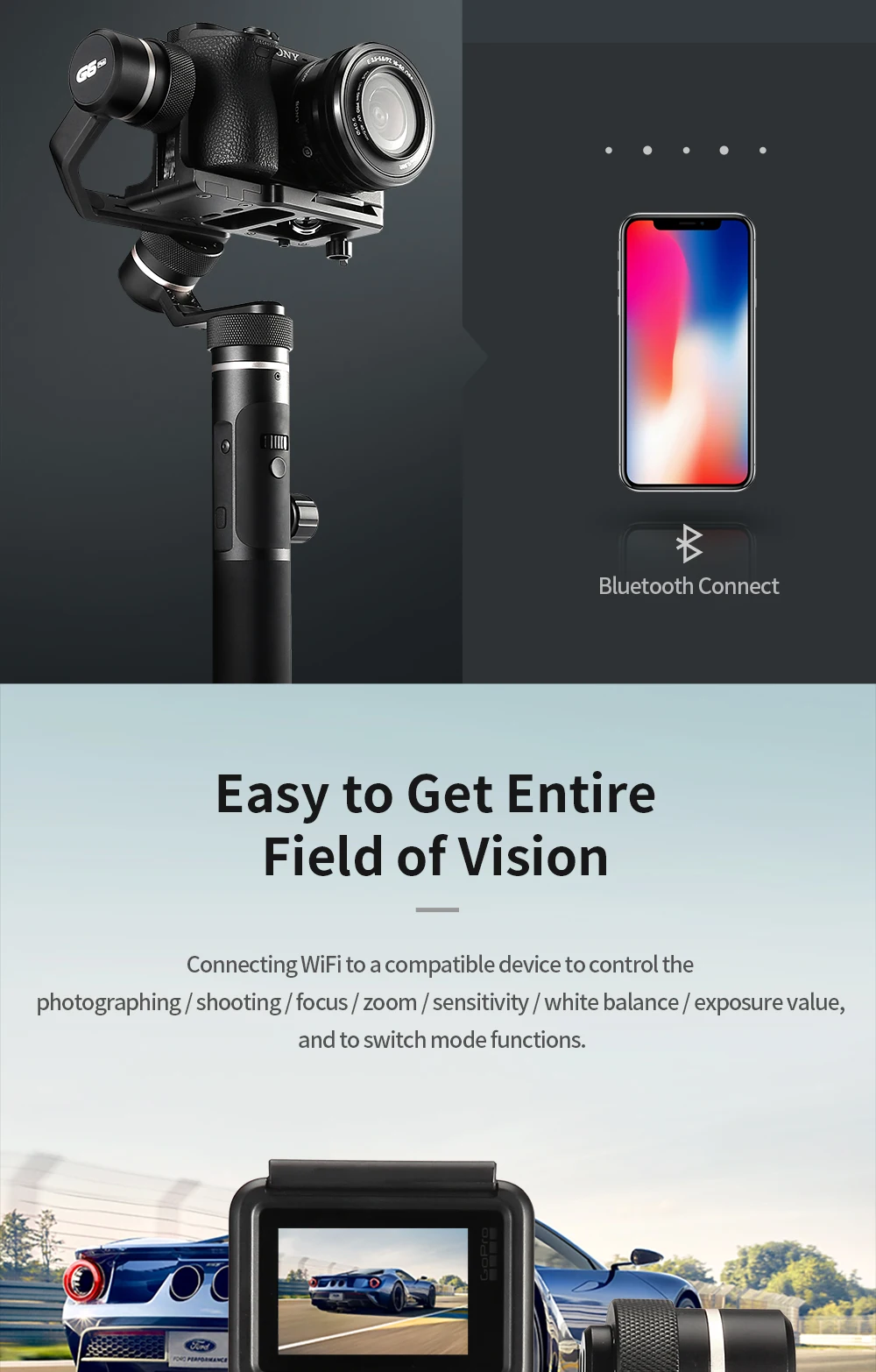Feiyutech Feiyu G6 Plus ударопрочный ручной карданный стабилизатор для смартфона Iphone Gopro hero Canon sony camera PK Crane M