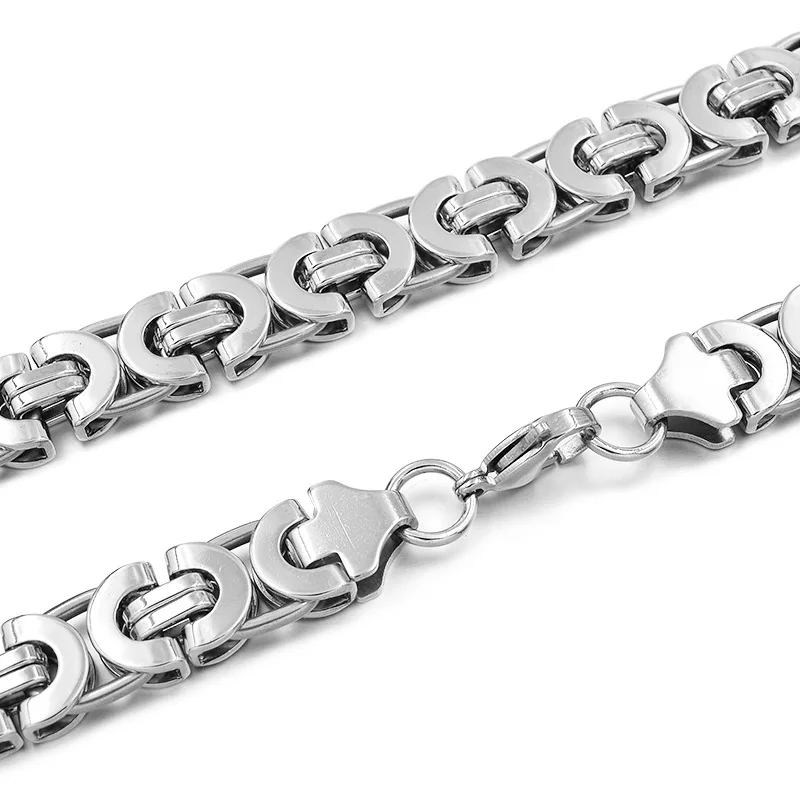 silver color Gokadima мужские ожерелья из нержавеющей стали ювелирные изделия византийские Цепи хип хоп, рок, подарок, вечерние аксессуары WN100 - Окраска металла: silver color