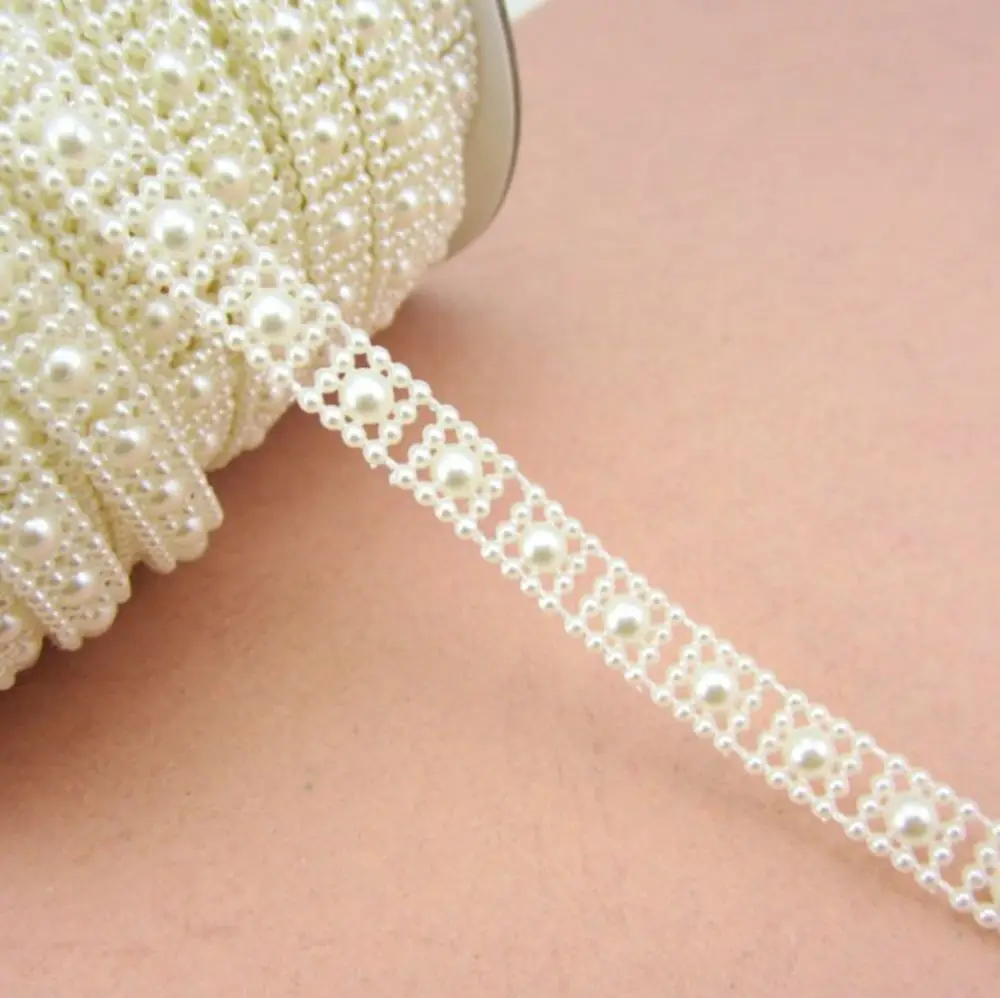 Полукруглая цепочка из АБС пластика с имитацией жемчуга 2 метра|chain for diy|chains craftschain