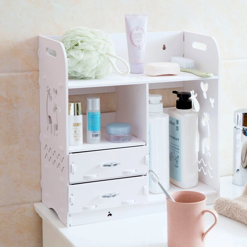 Ящик Контейнер для хранения ванной косметики деревянная пластиковая доска