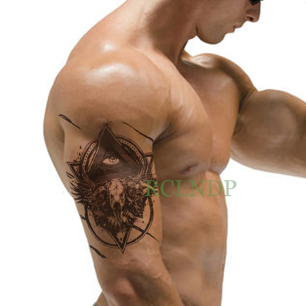 Waterproof Temporary Tattoo Sticker eye of God myth totem tatto stickers flash tatoo fake tattoos for men women | Красота и здоровье
