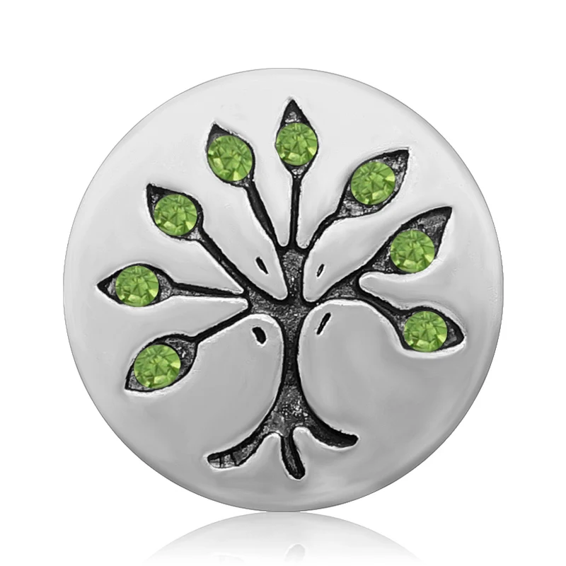 KZ3360 New Beauty Round Rhinestone tree 20MM Metal snap buttons for DIY 18mm jewelry wholesale | Украшения и аксессуары
