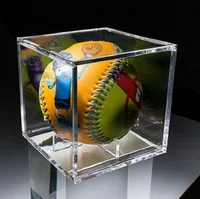 8 CENTIMETRI scatola di Acrilico Berretto Da Baseball correlati Cubo di Visualizzazione Da Tennis Cassa trasparente per la sfera Souvenir Scatole di Immagazzinaggio del Supporto di Protezione UV