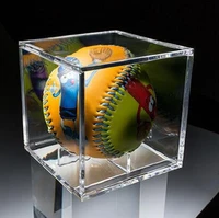 8cm acrylic baseball box related display cube tennis transparent case for ball souvenir storage boxes holder uv protection