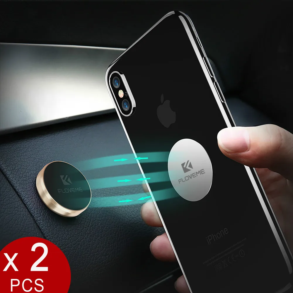 

Magnetic Car Phone Holder[2 pack],Universal Wall Desk Metal Magnet Sticker Mobile Stand Phone Holder Car Mount Support