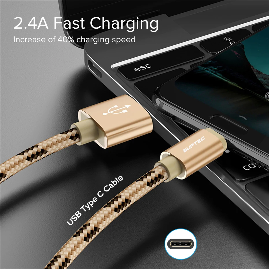 SUPTEC usb type C кабель для Xiaomi Redmi Note 7 USB быстрой зарядки samsung Galaxy S9 S8 Plus S10|Кабели