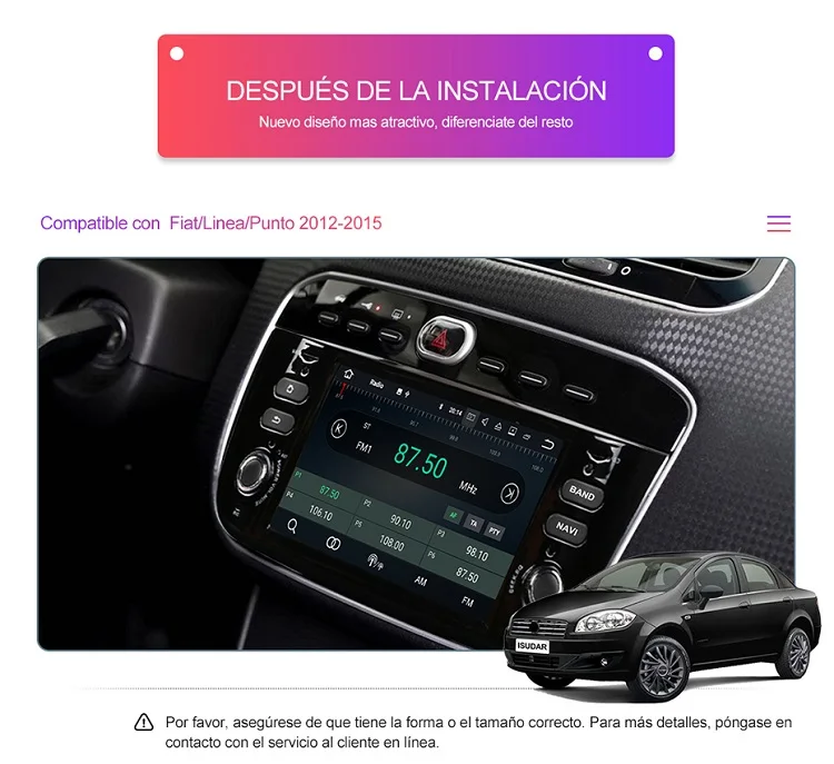 Isudar Автомобильный мультимедийный плеер 1 Din Android 9 для Fiat/Linea/Punto 2012- gps DVD Automotivo радио FM четырехъядерный DSP USB DVR