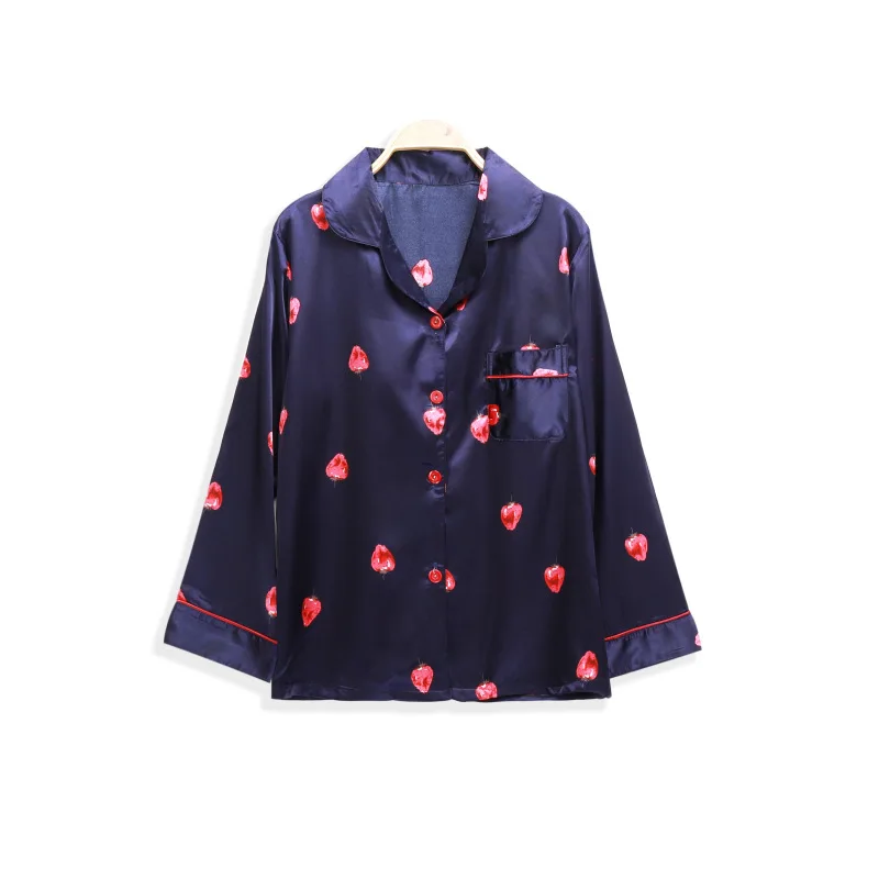 2019 женские пижамные комплекты из 7 предметов розовый Шелковый цветок печать