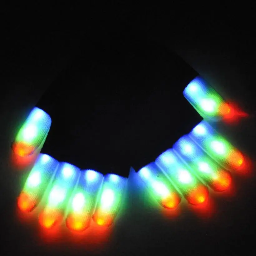 7 Colors Light Show Children LED Finger Lighting Colorful Rave Gloves Gants Enfant Fashion Baby For Kids Dropshipping | Детская одежда