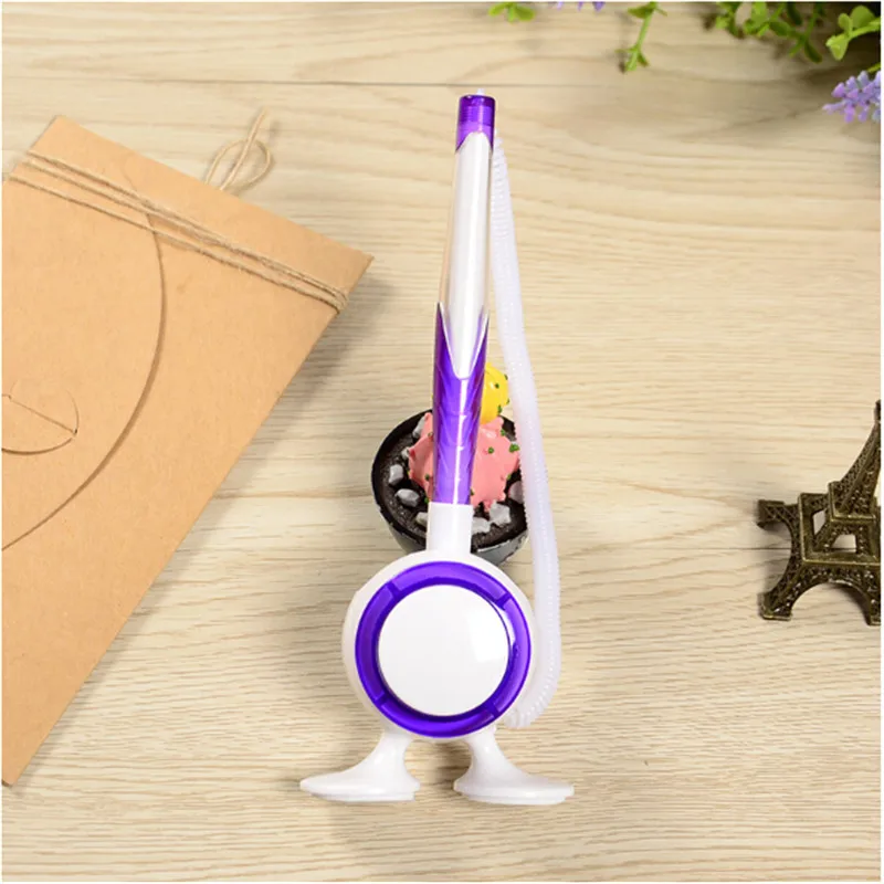 purple 1 шт. Новые Креативные эластичные веревки шариковая ручка настольная фиксированная ручки для подписи школьные офисные канцелярские принадлежности банковские принадлежности - Цвет: purple