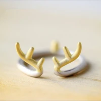 new hot popular silver plated jewelry not allergic personalized training deer opening rings r010