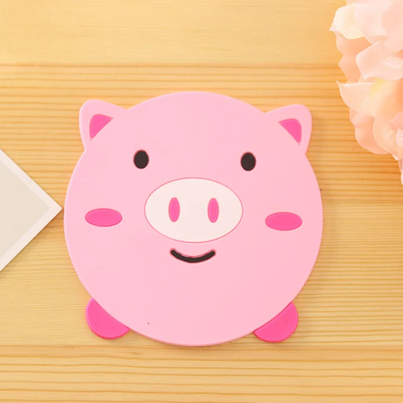 5pcs Cartoon Animal heat Resistant silicone mat Cute Round Coasters Placemats For Table Mats Dinner stand under hot Cushion | Дом и сад