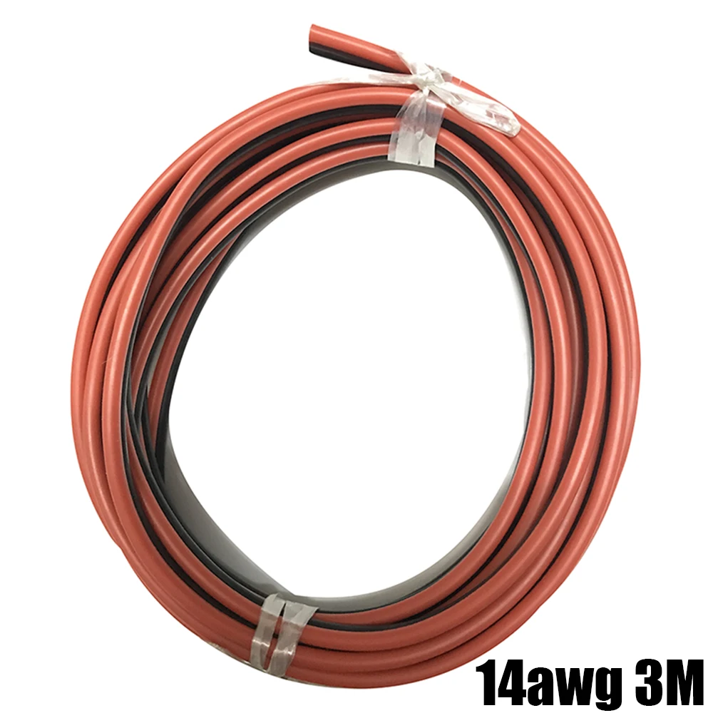 2pin 14awg Электрический провод с силиконовой оплеткой удлинитель шнур черный и