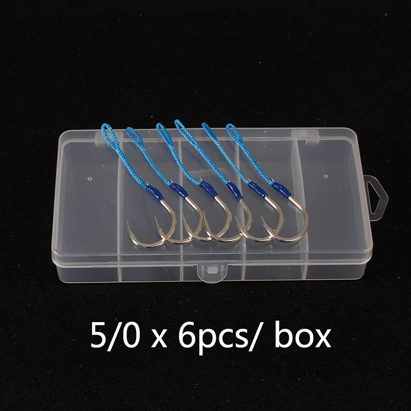 5s0 x 6 pcs 5/0 или 6/0 из высокоуглеродистой стали с одним крюком Mustad для медленной ловли приманки для ловли морской катер - Цвет: 5s0 x 6 pcs