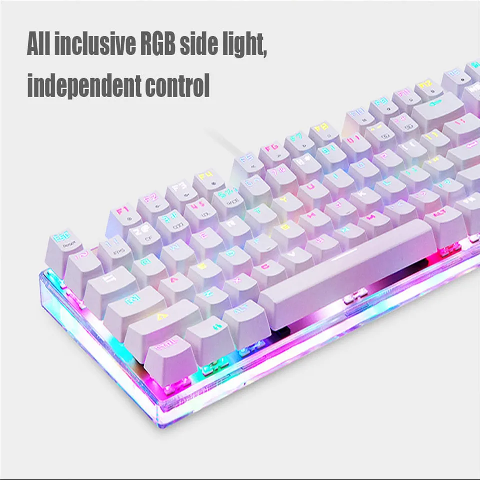 

Motospeed K87S 87keys USB Wired Gaming Mechanical Keyboard Blue Switch RGB Backlight Gaming Keyboards For PC Computer Gamer