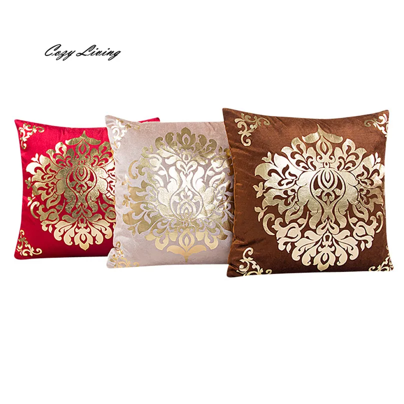 Наволочки размером 45*45 см Винтаж узор наволочка золото бархатное покрытие для