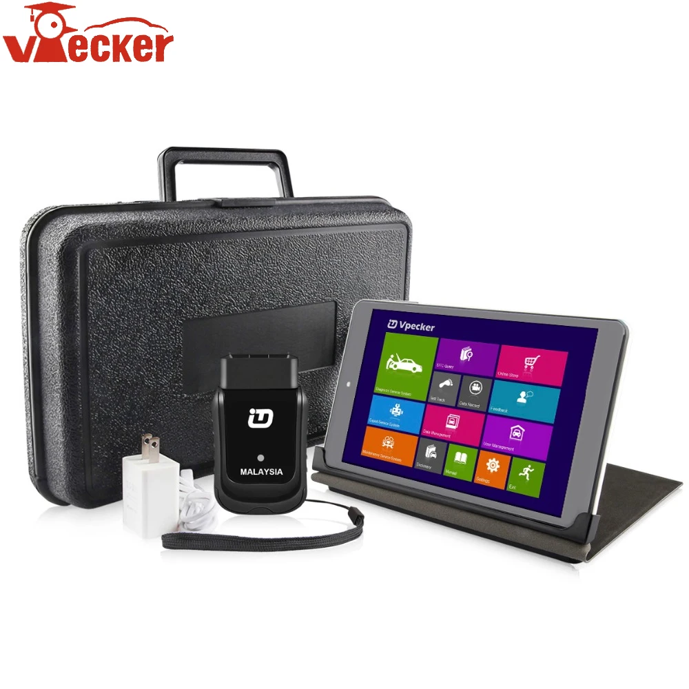 Новейший Vpecker Малайзия Bluetooth OBD2 автомобильный диагностический полная система считывания кода Автосканер для Proton Perodua " Windows 10 планшет