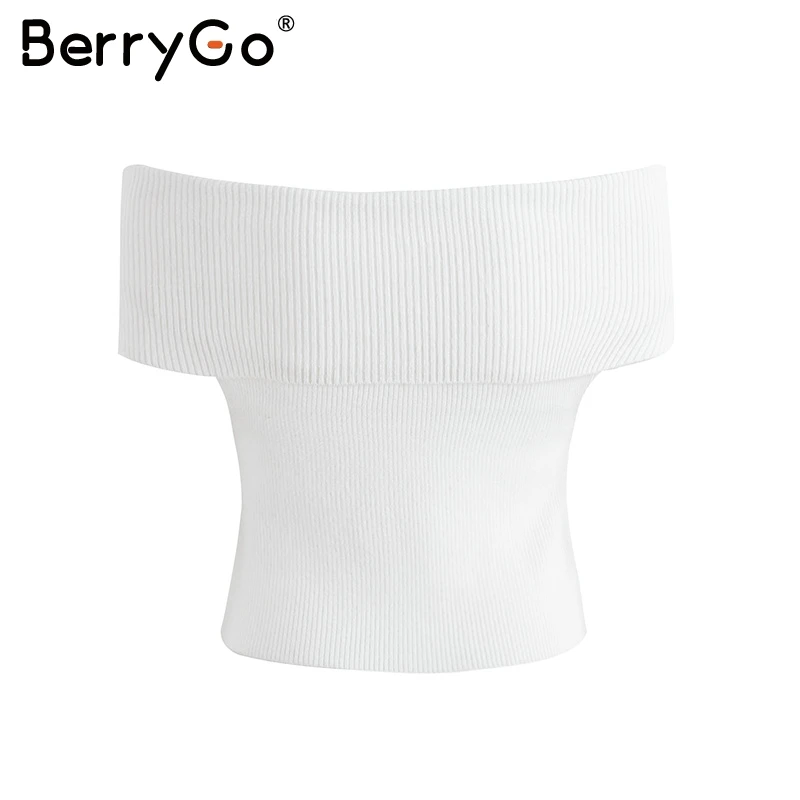 Женский винтажный укороченный топ BerryGo уличная одежда майка с открытыми плечами