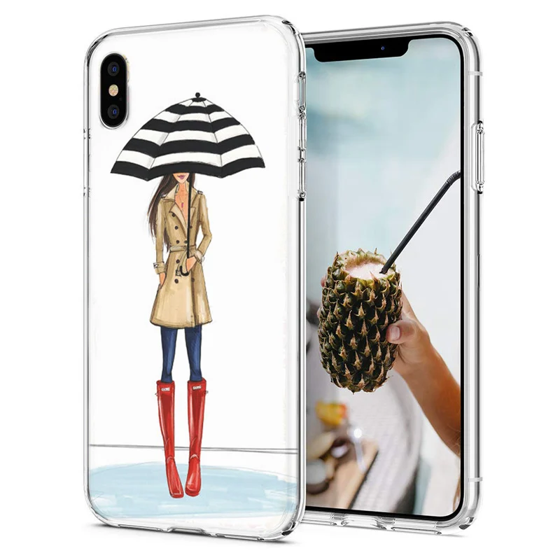 Мягкий чехол для iPhone X XS XR чехлы из ТПУ красочные губы леди разноцветный дизайн