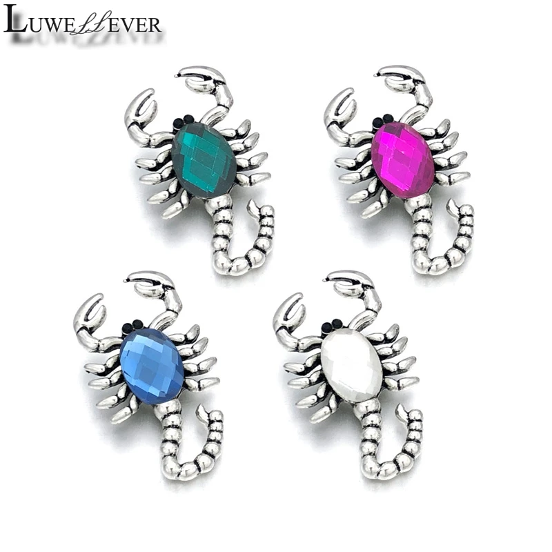 

Scorpion Component w073 Crystal 18mm 30mm Metal Snap Button For Bracelet Interchangeable Jewelry Women Accessorie Findings