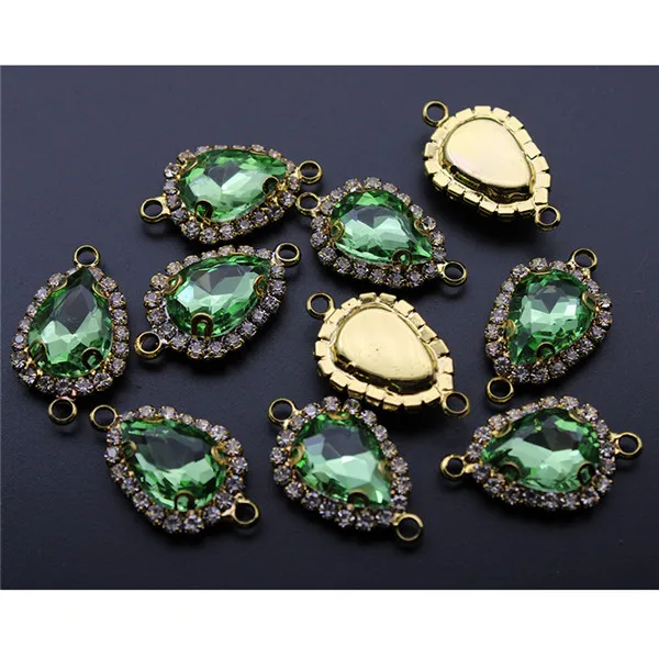 light green 10 шт горный хрусталь Кристалл Стекло Шарм серьги браслет застежка соединители камень по месяцу рождения Подвески кулон для самостоятельного изготовления ювелирных изделий в поисках - Цвет: light green