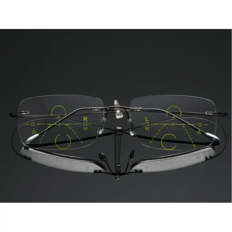 MINCL/сверхлегкие очки без оправы титановые прогрессивные многофокусные для