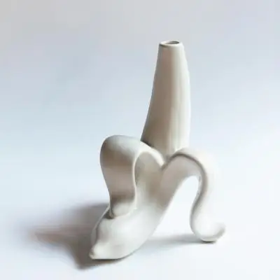 White12.7 x15.24cm Керамическая ваза для домашнего декора цветочные горшки для выращивания банана домашняя мебель кухонный ресторан декоративная ваза креативная ваза для домашнего декора - Цвет: White12.7 x15.24cm