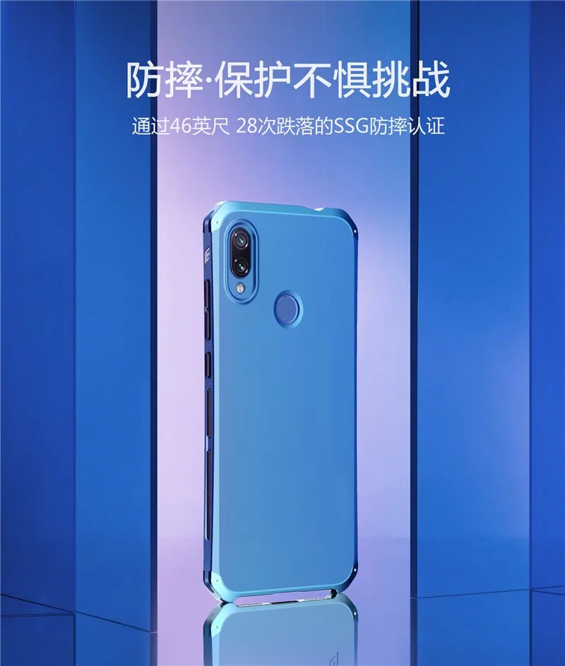 Защитный металлический чехол с алюминиевой рамкой для Xiaomi redmi note 7, чехол, ударопрочный жесткий чехол из поликарбоната для Xiaomi redmi note 6, 7, fundas capa