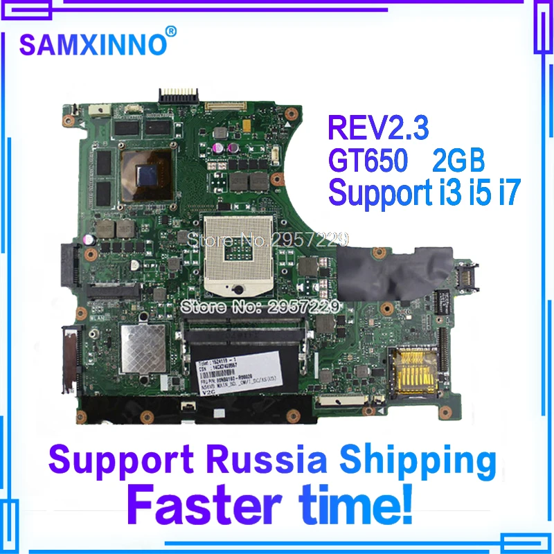Оригинальная N56VZ материнская плата для ноутбука For Asus REV2.3 GT650 2G PGA 989 HM76 подходит N56V