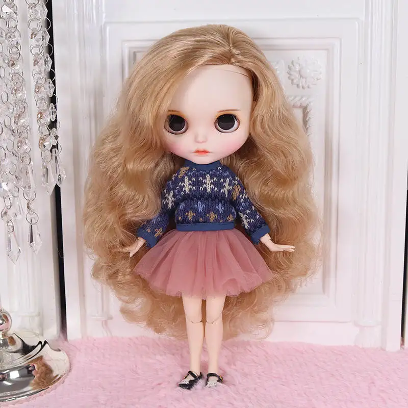 Complete set of doll Кукла Blyth, 1/6, шарнирное тело, новинка, ручная роспись, матовое лицо, белая кожа, костюм куклы 30 см, DIY BJD, SD игрушки, подарок с ручной группой AB - Цвет: Complete set of doll