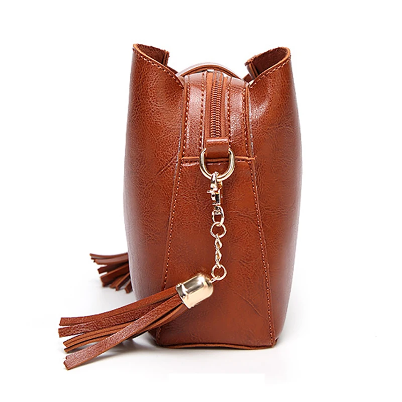 Для женщин Сумки 2018 Новый сумки женские кожаные на плечо кисточкой сумочка Crossbody