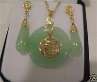 hot selling fast shipping beautiful jewelry nature green natural stone earrings necklace pendant set a0511 bride jewelry f