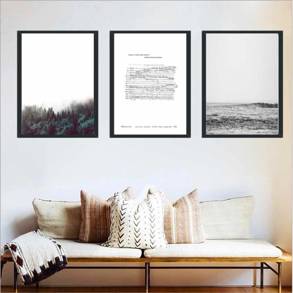 

HAOCHU Sheet Music Drawing Canvas Painting Living Room Home Decor Painting Print Poster Simple Nordic Wall Picture