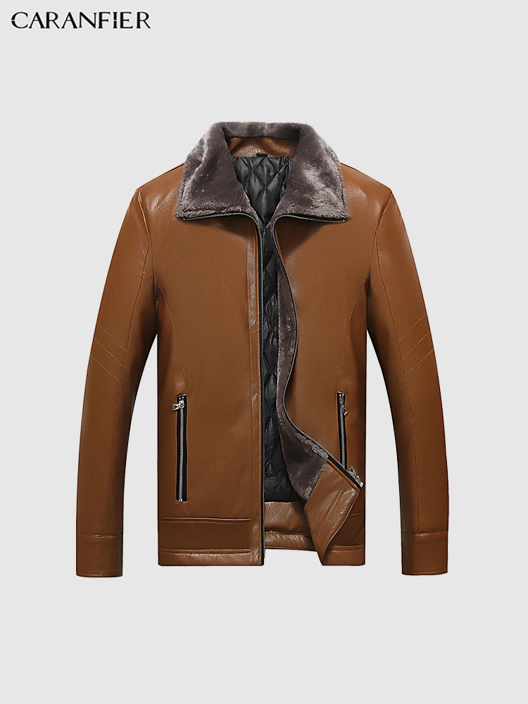 Мужская кожаная куртка с меховым воротником на зиму | одежда