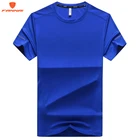 2019 размера плюс Мужская футболка быстросохнущая дышащая футболка весна-лето для фитнеса с коротким рукавом мужская Однотонная футболка