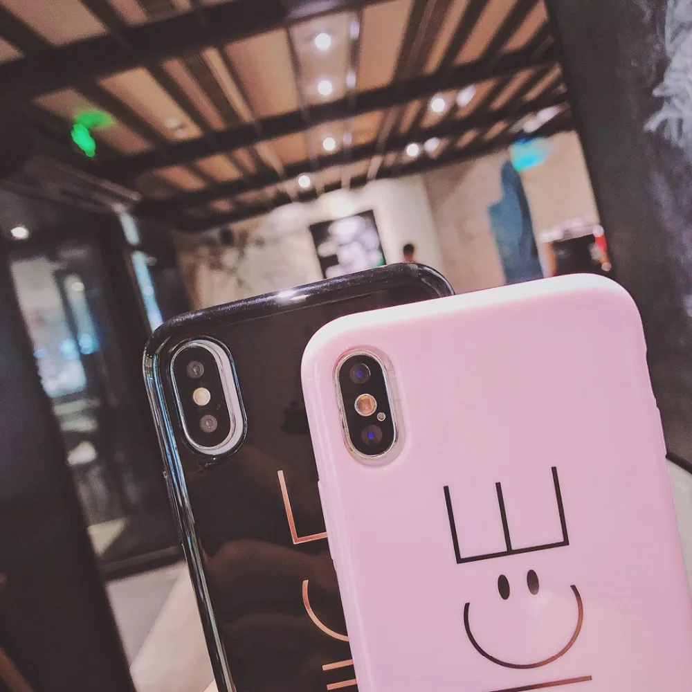 Милый чехол с буквенным принтом для телефона iphone 8 7 Plus XS Max XR X 10 мягкий силиконовый