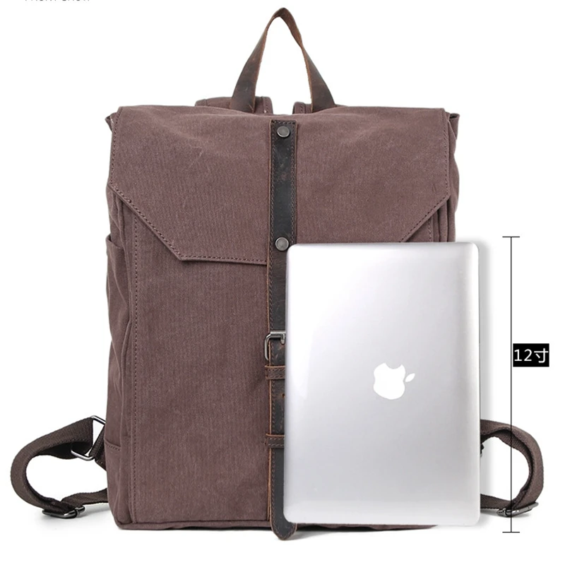 European Design Men Casual Canvas Hasp Rucksack Travel Daypack Vintage College Student School Backpack Bags For Teenagers H033 | Багаж и