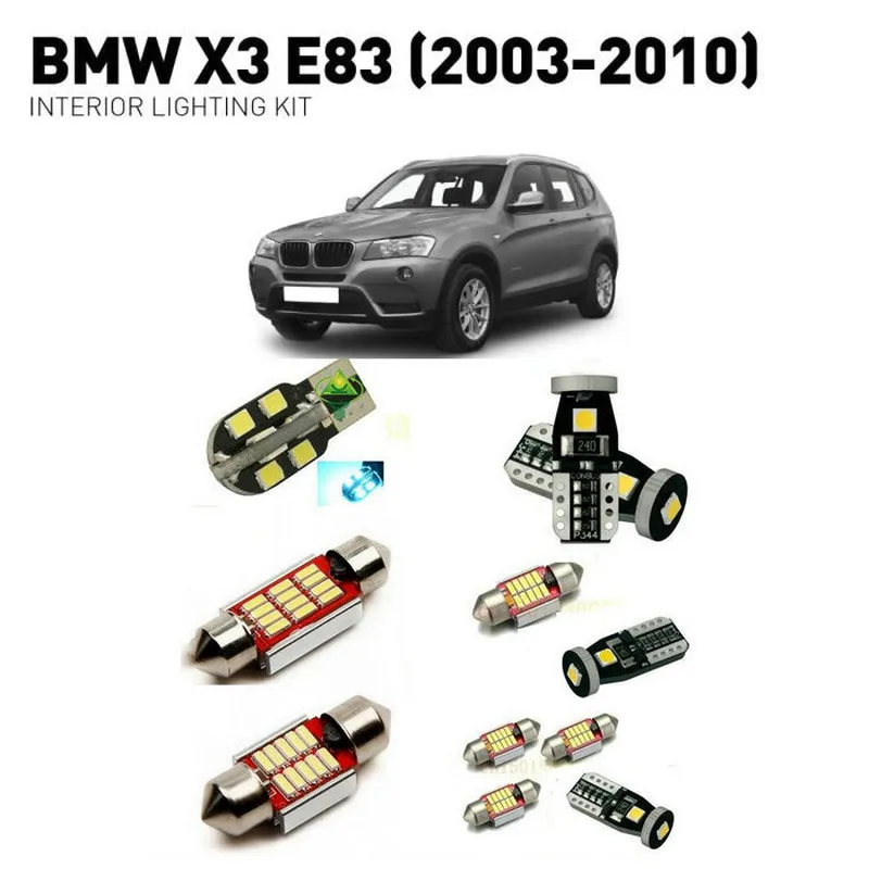 

Led interior lights For BMW x3 e83 2003-2010 14pc Led Lights For Cars lighting kit automotive bulbs Canbus Error Free