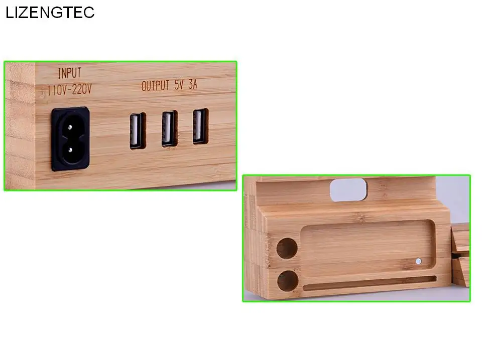 shipping lizengtec дизайн деревянная подставка подходит для мобильных и мини планшетных часов удобно с функцией зарядки