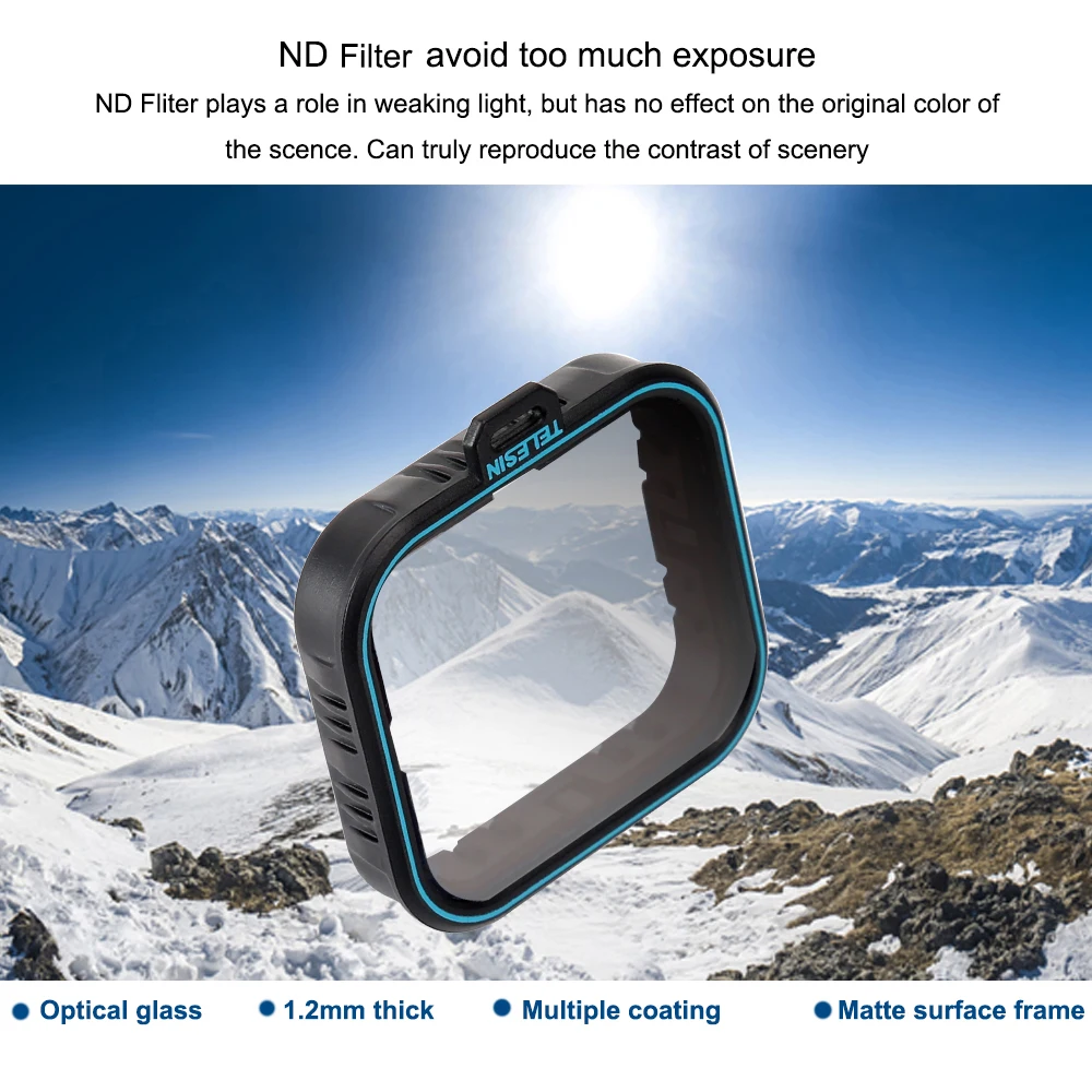Фильтр для объектива TELESIN дайвинга поляризованные фильтры CPL ND 4/8/16 GOPRO HERO 5 6 7 hero
