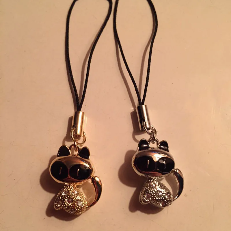 2 шт. цепочка для ключей со стразами 16 х20 мм|cat charm|enamel cat charmcharm charm |