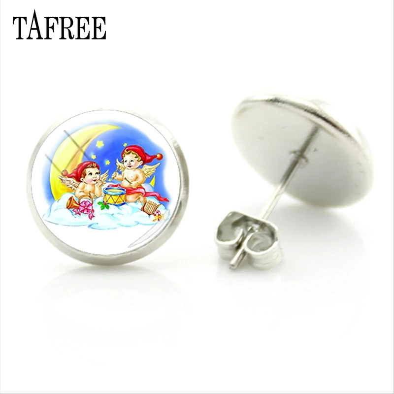 Новые рождественские Модные серьги гвоздики TAFREE с оленем Санта Клаусом красивой