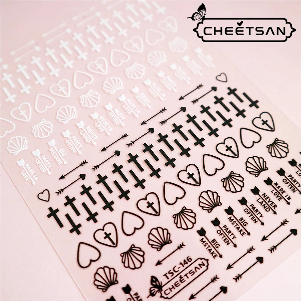 TSC 146 Cheetsan бренд лето шил крест 2018 новые 3d дизайн ногтей наклейки экспорт качество