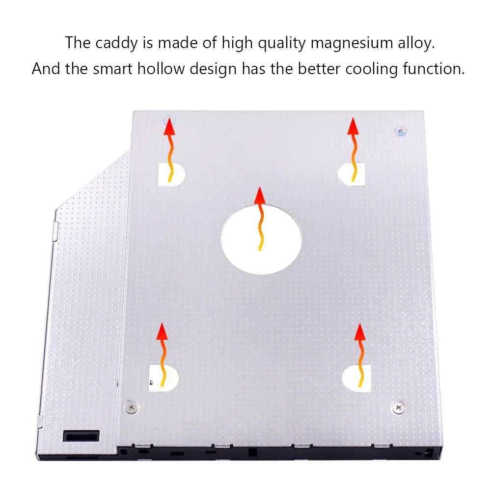 CHIPAL Алюминий сплав 2nd HDD Caddy 12 7 мм SATA 3 0 для 2 5 Inc SSD чехол HD Жесткий диск ноутбука CD ROM